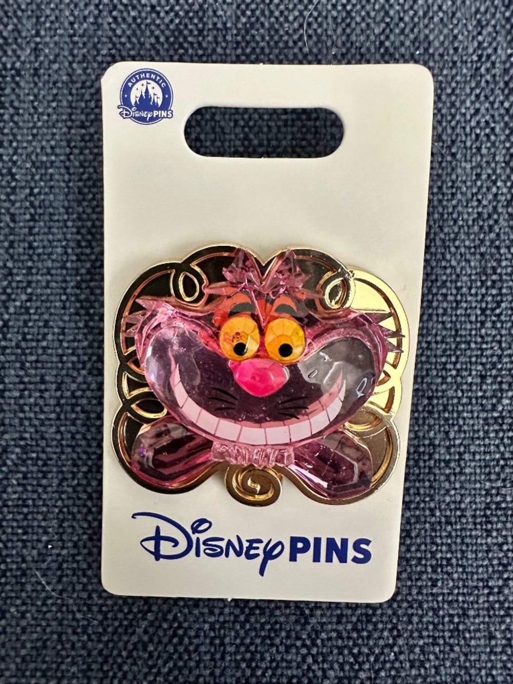 3D Pink Acrylic Cheshire Cat Pin-Alice in Wonderland-NEW
